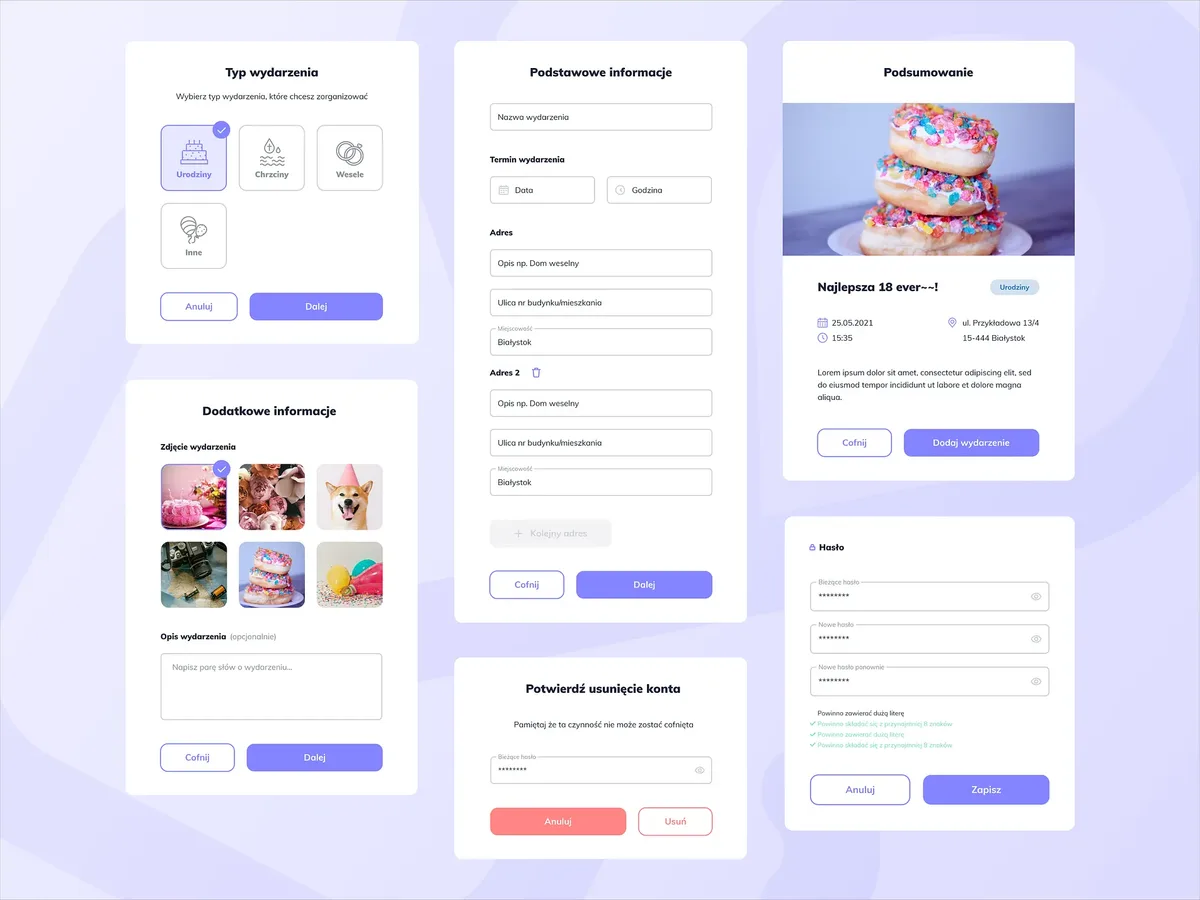 Screenshot of the PlanujemyTo design system components.