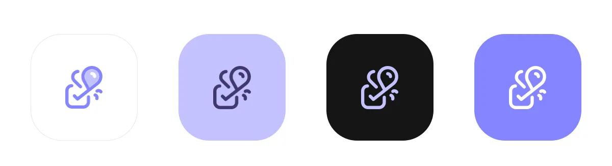 Four colour variants of the PlanujemyTo app icon.